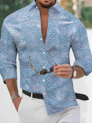 Men's Plus Size Collared Long Sleeve Shirt