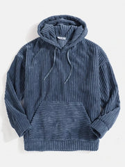 Men's Full Size Casual Corduroy Hoodie Plus Size