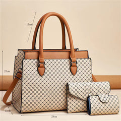 Plaid Women's Large Capacity Fashion Bag Set