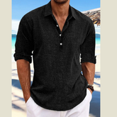 Men's Full Size Long Sleeve Henley Shirt Plus Size