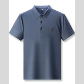 Men's Plus Size Diamond Pattern Short Sleeve Polo Shirt