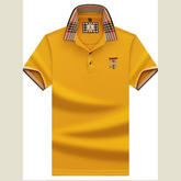 Men's Plus Size Plaid Collar Embroidered Polo