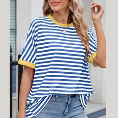 Striped Round Neck Half Sleeve T-Shirt