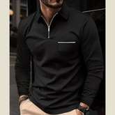Plus Size Men's Smart Fit Long Sleeve Polo Shirt