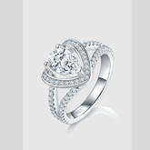 1 Carat Moissanite 925 Sterling Silver Heart Ring