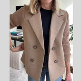 Full Size Knit Sleeve Double-Breasted Outerwear Plus Size