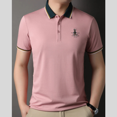 Men's Plus Size Collared Neck Short Sleeve Polo