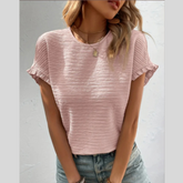 Texture Round Neck Short Sleeve T-Shirt