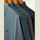 Men's Plus Size Classic Striped Golf Polo Shirt