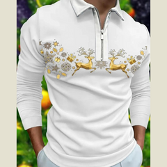 Men's Long Sleeve Polo Top �Plus Size Collared Style