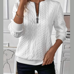 Texture Half Zip Long Sleeve Sweatshirt