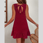Ruffled Hem Sleeveless Mini Dress
