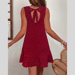 Ruffled Hem Sleeveless Mini Dress