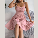 Smocked Back Tiered Cami Dress