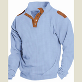 Men's Full Size Stand Collar Long Sleeve Polo Plus Size