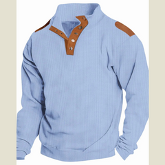 Men's Full Size Stand Collar Long Sleeve Polo Plus Size