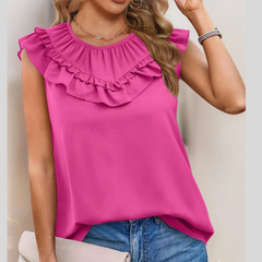 Ruffle Round Neck Blouse