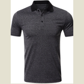 Men's Classic Heathered Polo Shirt with Contrast Collar