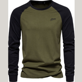 Men's Contrast Round Neck Raglan Sleeve T-Shirt