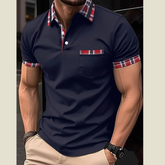 Full Size Men's Casual Polo Shirt with Collar