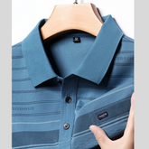 Men's Plus Size Office-Ready Striped Polo �Casual & Smart Look