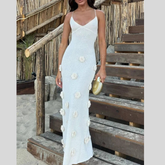 Flower Maxi Sweater Cami Dress