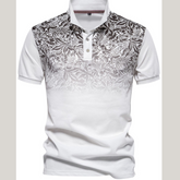 Men's Printed Collared Neck Short Sleeve Polo