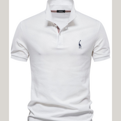 Men's Giraffe Embroidered Short Sleeve Polo