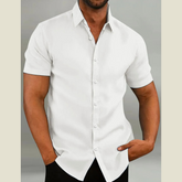 Men's Oversized Short Sleeve Button-Down Shirt