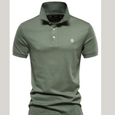 Men's Embroidered Collared Short Sleeve Polo