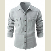 Full Size Men's Classic Plus Size Button-Up Shirt