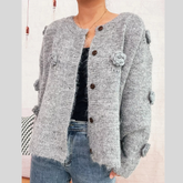 Flower Button-Up Cardigan