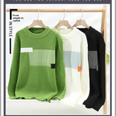 Men's Contrast Color Bottoming Knitwear Loose And Warm Cotton Knitwear