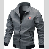Men's Plus Size Plaid Lightweight Zip-Up Jacket