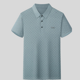 Men's Plus Size Diamond Pattern Textured Polo Shirt