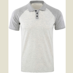 Men's Casual Raglan Sleeve Two-Tone Polo Shirt