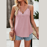 Devine Eyelet V-Neck Double Strap Cami