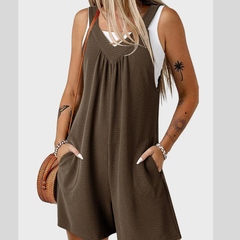 V-Neck Wide Strap Romper