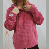 Long Sleeve Hooded Sweater with Drawstring