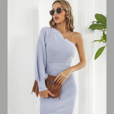 One-Shoulder Mini Sweater Dress
