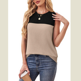 Color Block Round Neck Tank