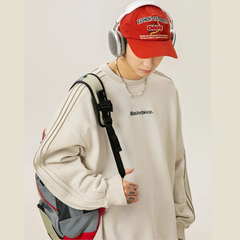 Men's Letter Round Neck Long Sleeve Sweatshirt