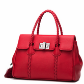 Leather handbags lychee pattern handbag