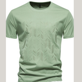 Men's Round Neck Geometric Embroidered T-Shirt