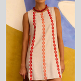 Sleeveless Geometric Print Mini Dress