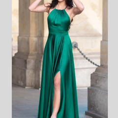 Halter Neck Slit Maxi Dress