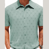 Men's Plus Size Short Sleeve Button-Up Shirt �Relaxed Fit Casual Collared Shirt for Big and Tall