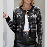 Bow Decor Button Up Cardigan