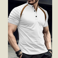 Full Size Men's Button Accent Polo Tee �Short Sleeve