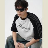 Men's Letter Round Neck Half Sleeve T-Shirt